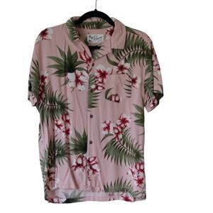 Men's Aeropostale Resort Hawaiian Shirt Pink Floral Medium